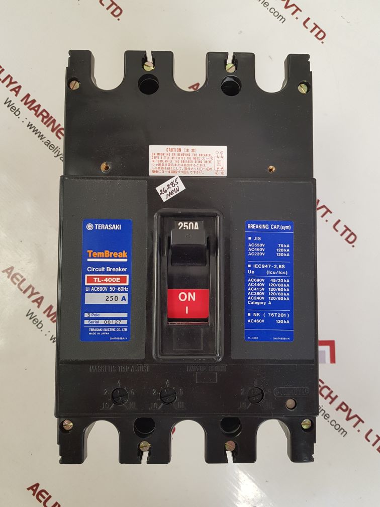 Terasaki tl-400e 3-pole circuit breaker 250a