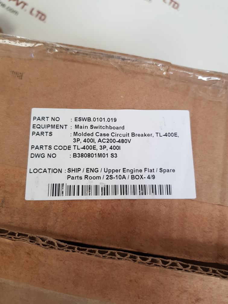 Terasaki tl-400e 3-pole circuit breaker 400a