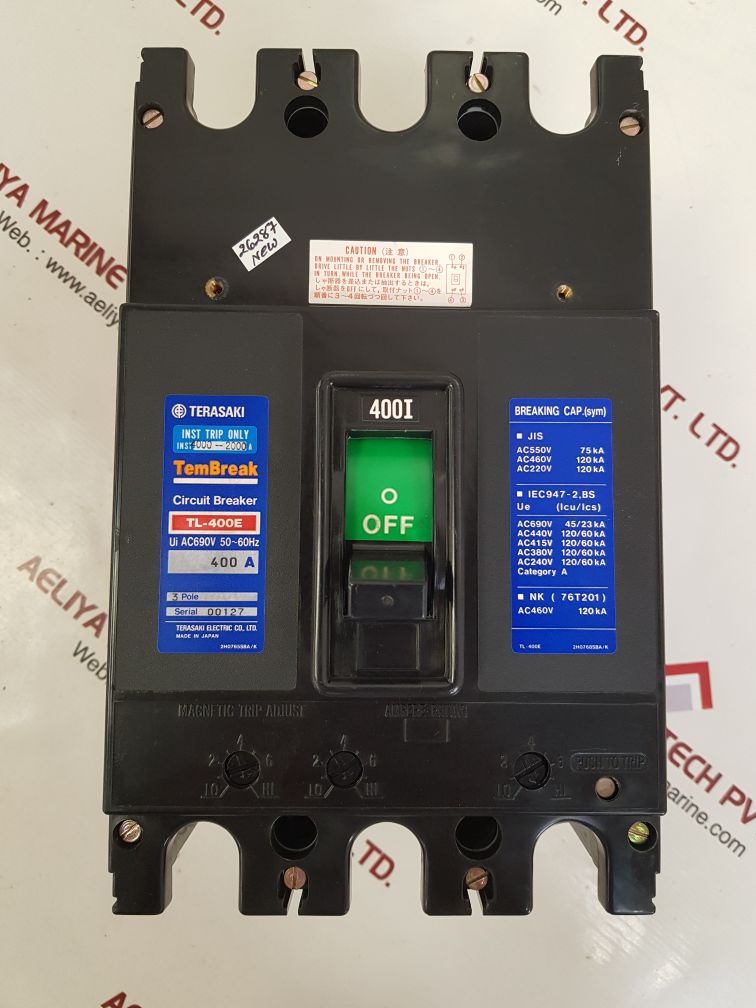 Terasaki tl-400e 3-pole circuit breaker 400a