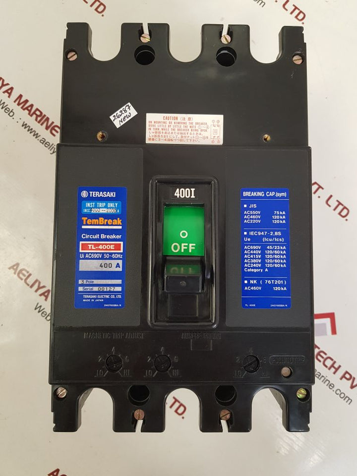 Terasaki tl-400e 3-pole circuit breaker 400a