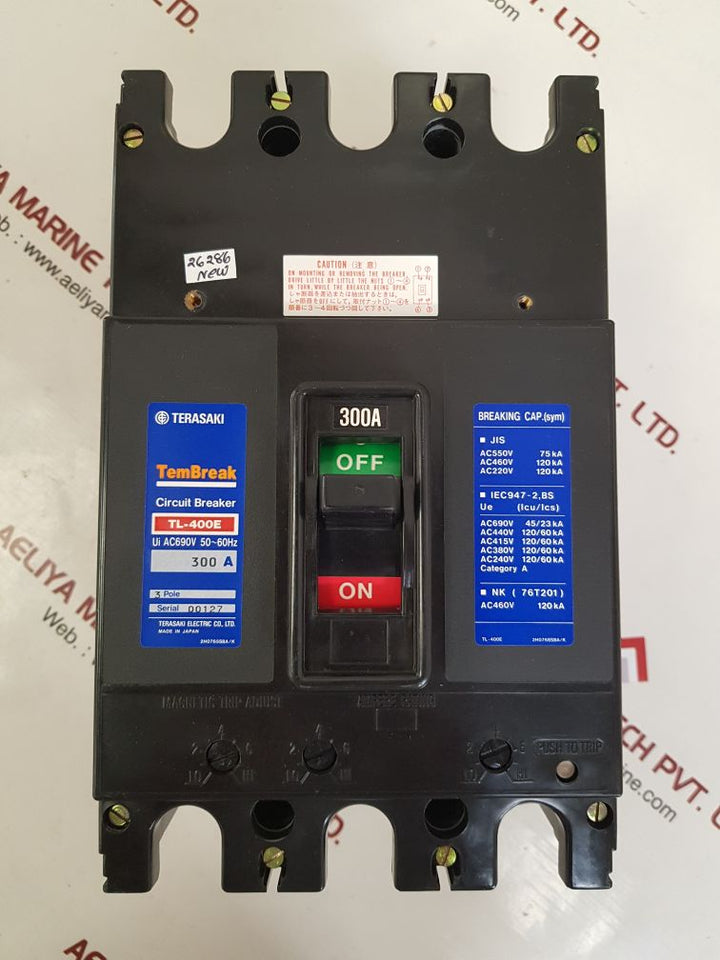 Terasaki tl-400e 3-pole circuit breaker 300a