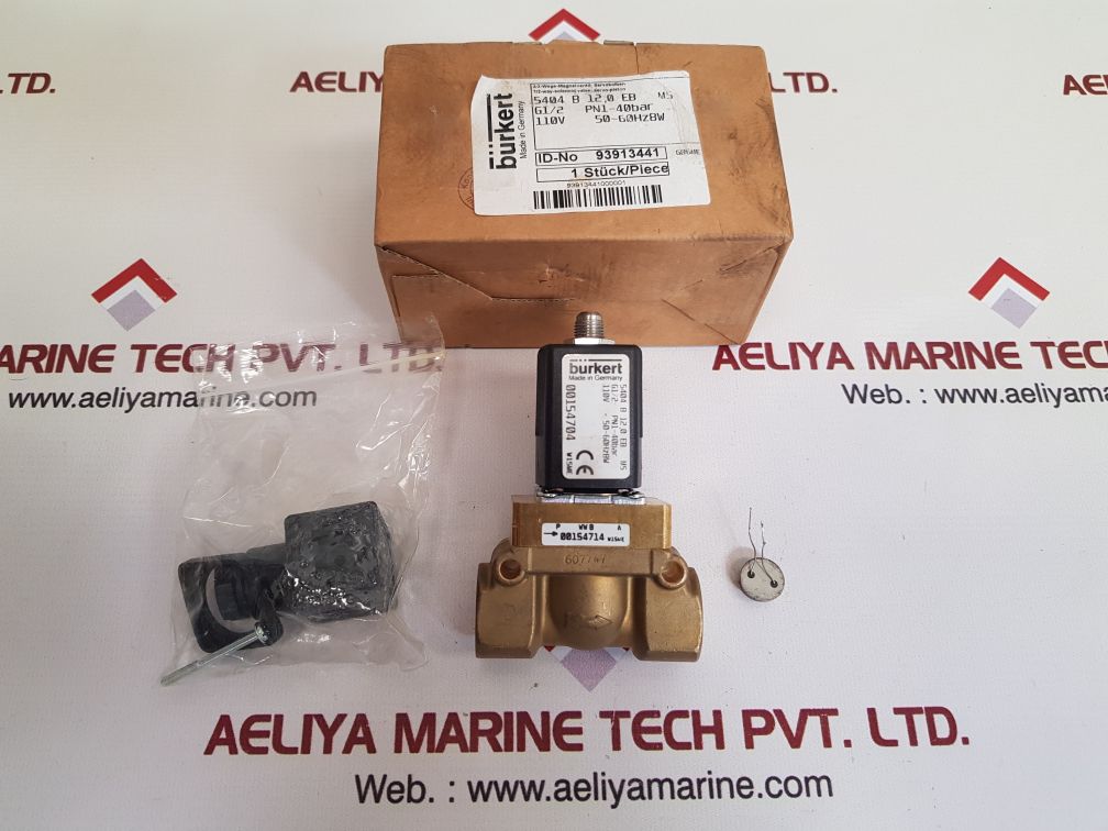 Burkert 5404 b 12,0 eb ms solenoid valve 110v 50-60hz 8w