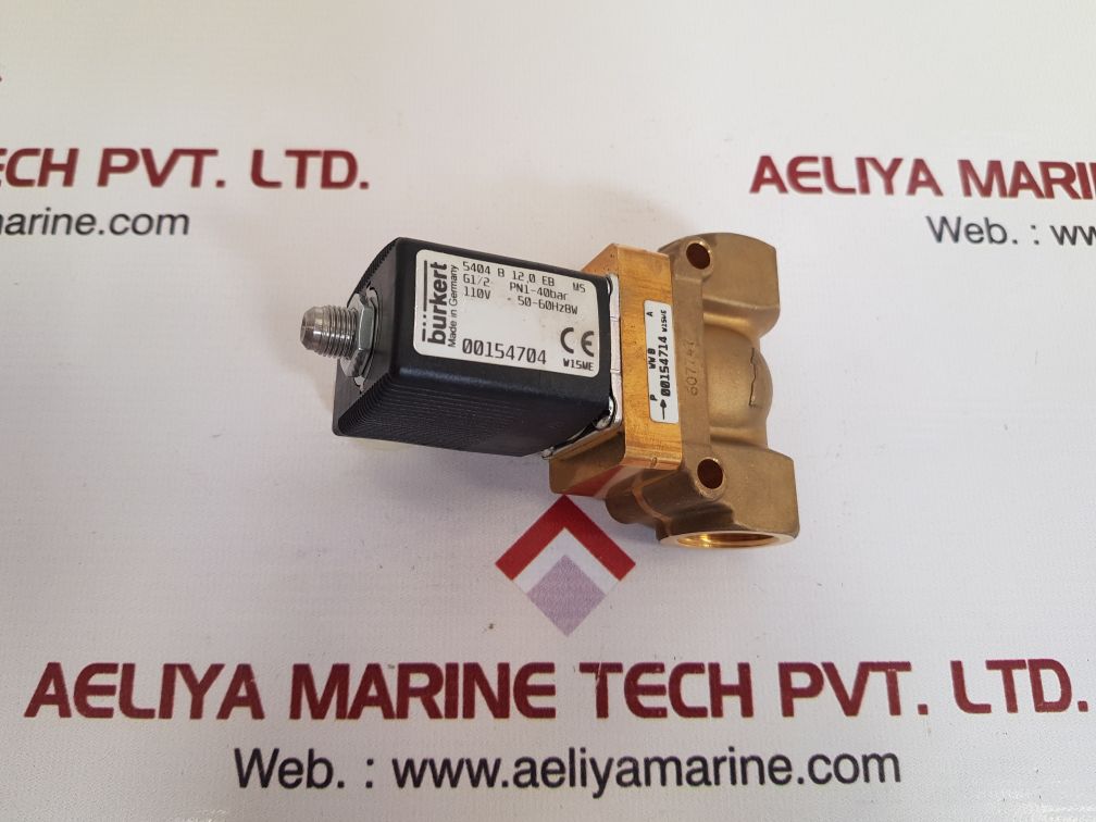 Burkert 5404 b 12,0 eb ms solenoid valve 110v 50-60hz 8w