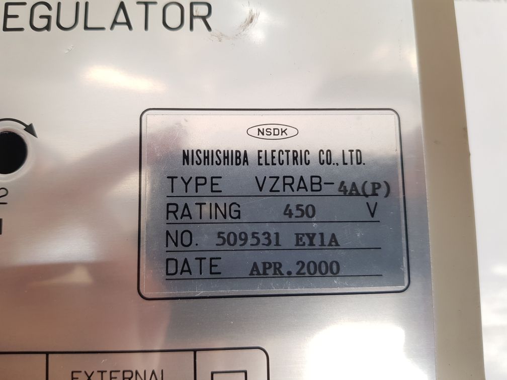 Nishishiba electric vzrab-4a(p)automatic voltage regulator
