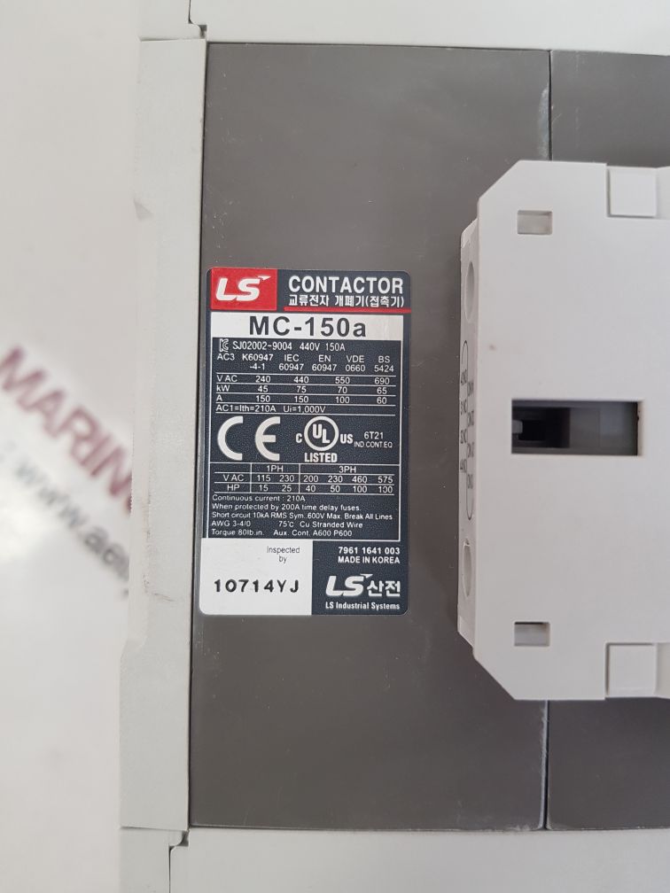Metasol mc-150a 2a2b magnetic contactor