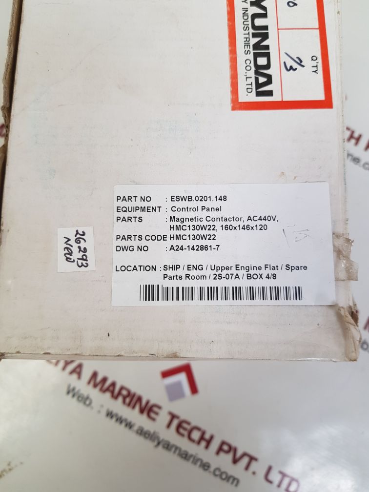 Hyundai hmc130w22 magnetic contactor