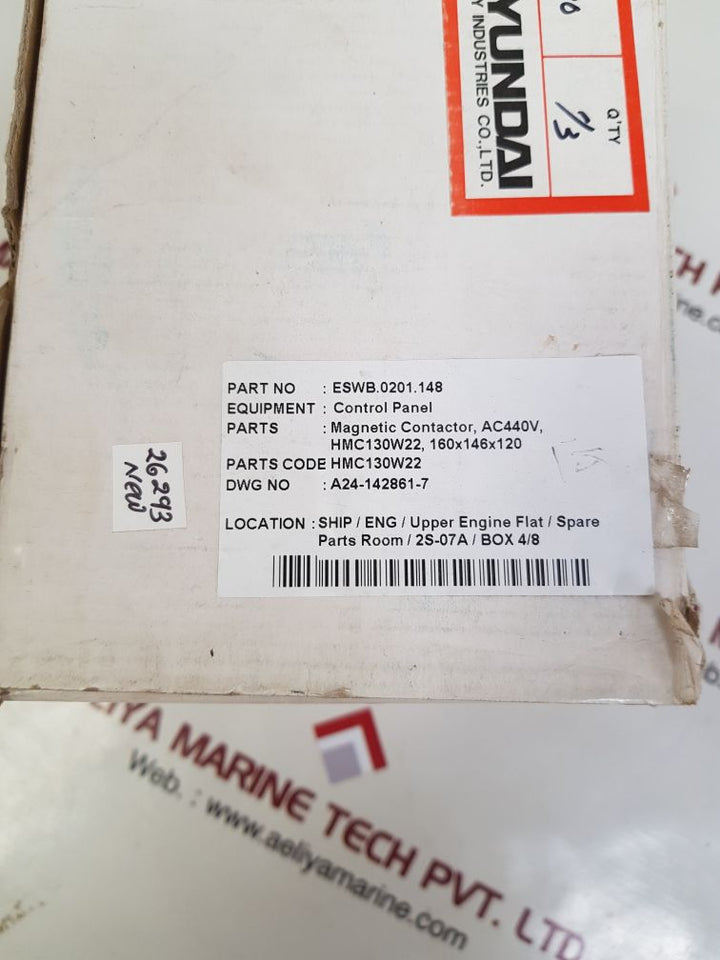 Hyundai hmc130w22 magnetic contactor