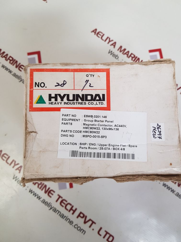 Hyundai hmc80w22 magnetic contactor New