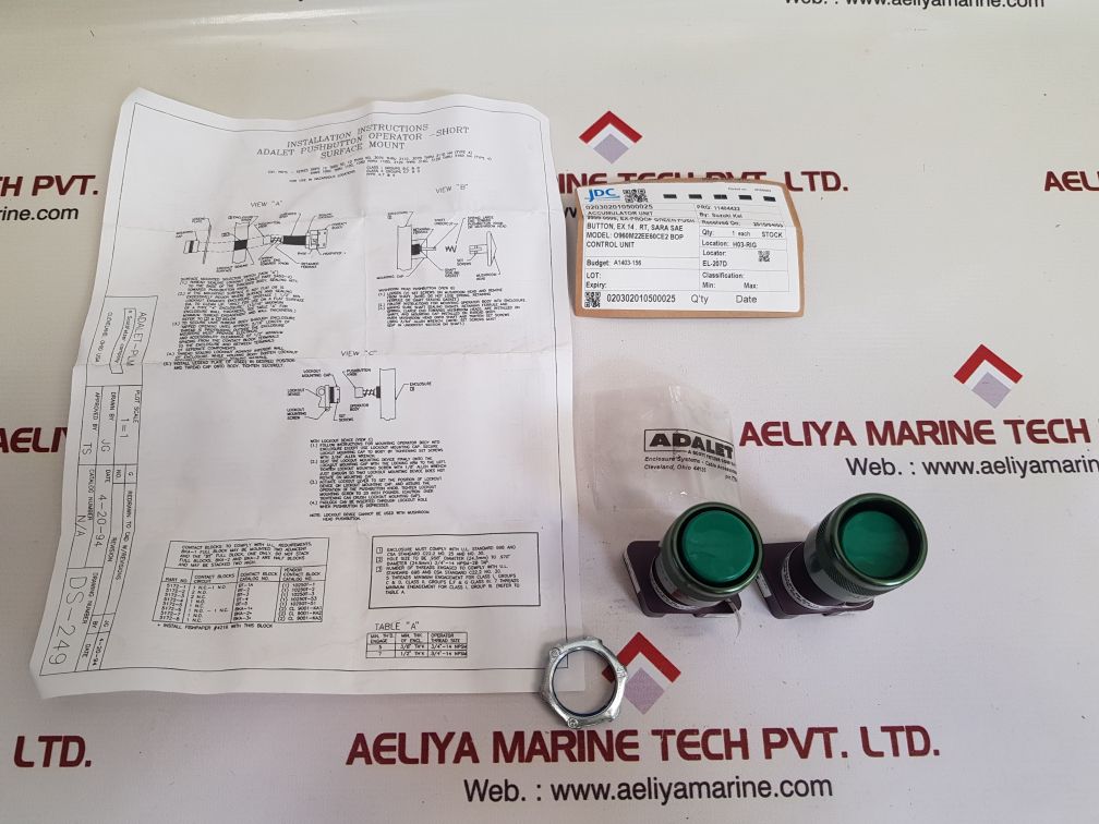 Adalet Pushbutton Operator-short Surface Mount
