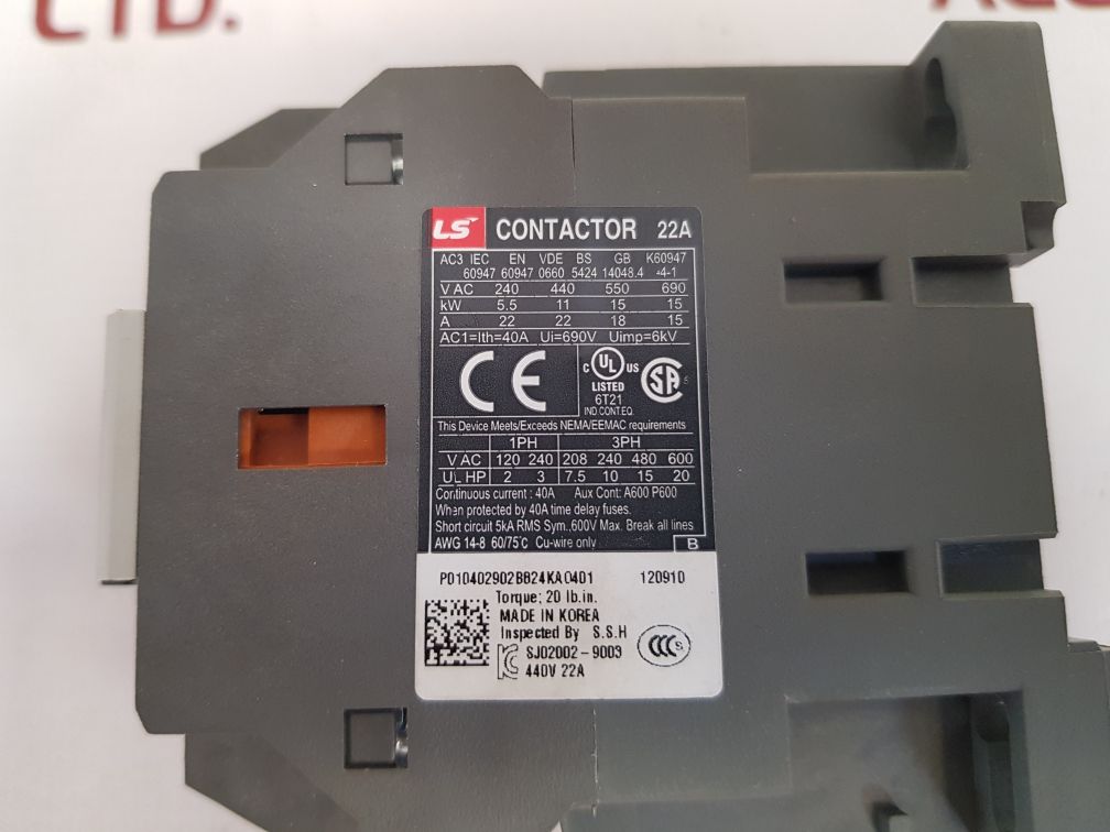 Ls mc-22b contactor 440v 22a 
