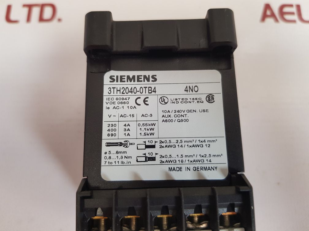 Siemens 3th2040-0tb4 contactor relay
