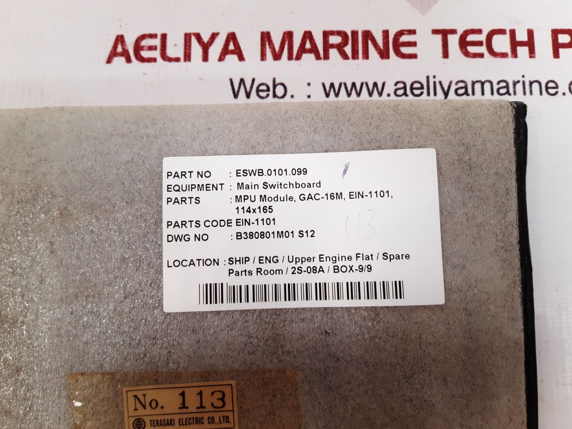 Terasaki ein-1101 mpu module k/93x/10-001b new
