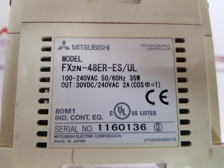 Mitsubishi fx2n-48er-es/ul programmable controller
