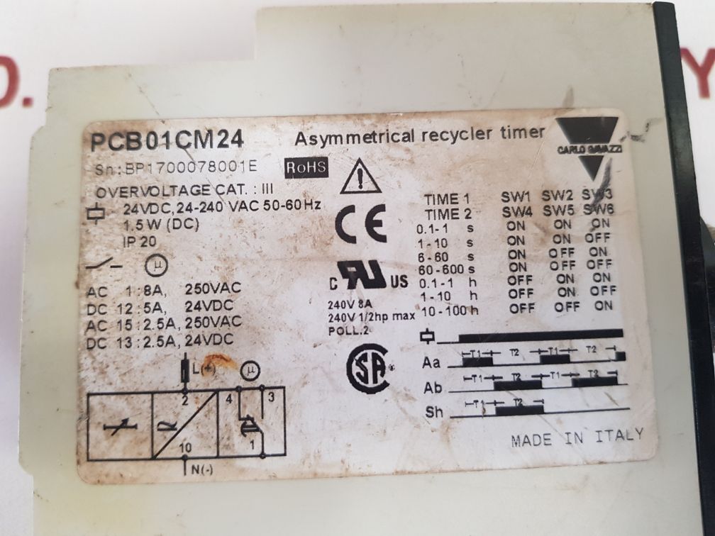 Carlo gavazzi pcb01cm24 time delay relay
