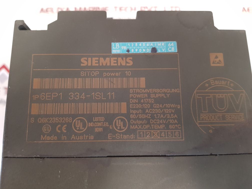 Siemens 6ep1 334-1sl11 sitop power 10 power supply