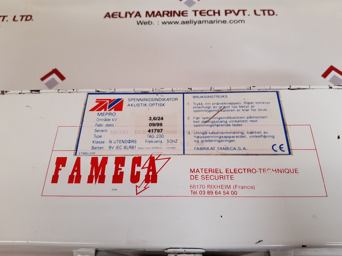 Fameca tag 200 electronic acoustic visual voltage detector
