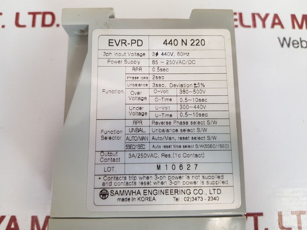 Samwha evr-pd 440 n 220 electronic voltage relay