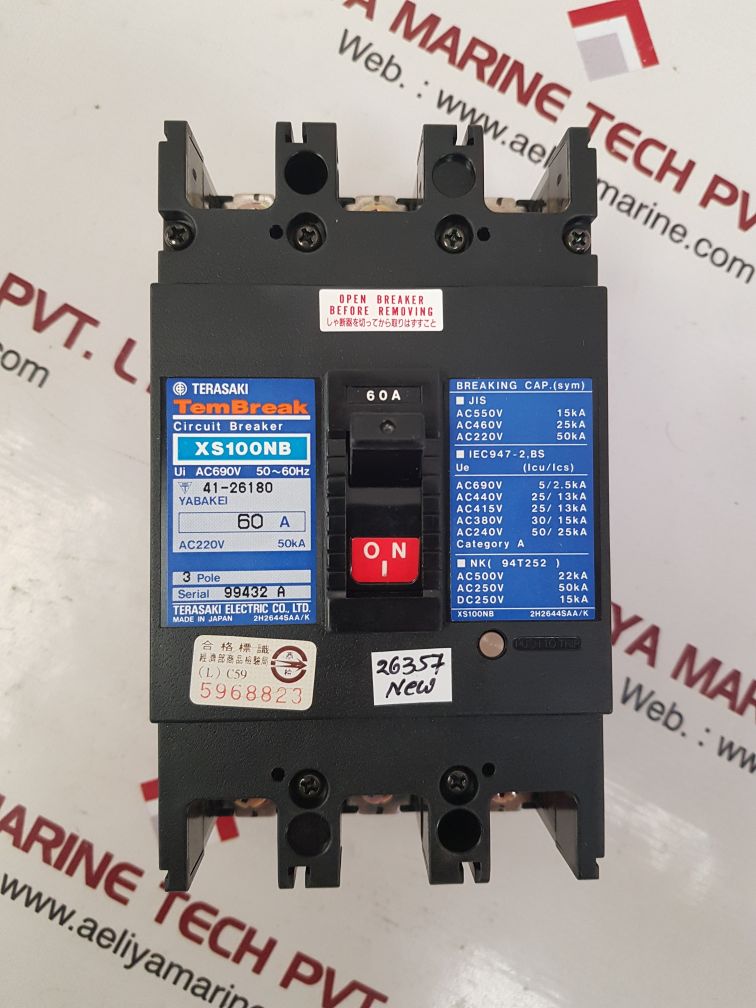 Terasaki xs100nb circuit breaker 60a