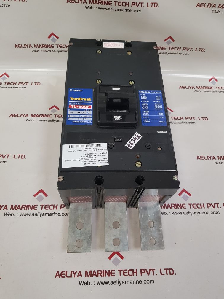 Terasaki tl-600f 3-pole circuit breaker 600a