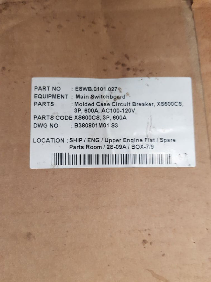 Terasaki xs600cs 3 pole circuit breaker