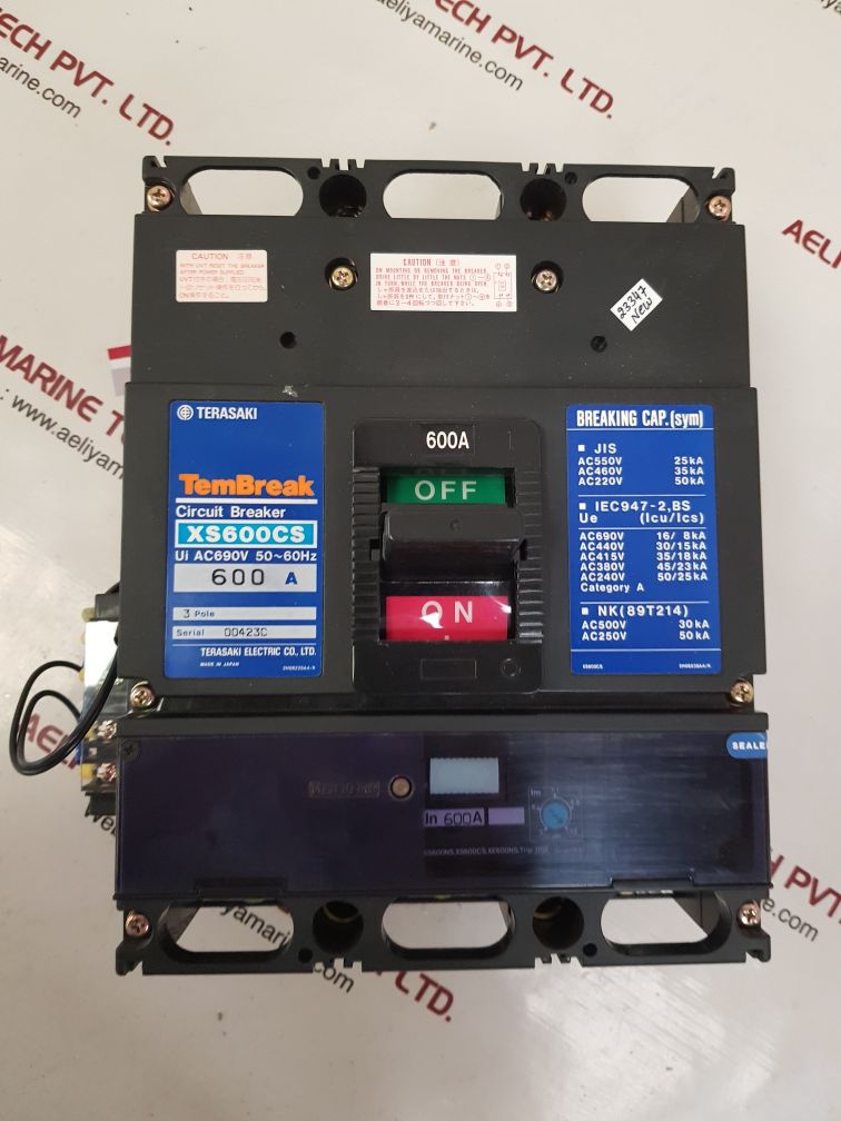 Terasaki xs600cs 3 pole circuit breaker
