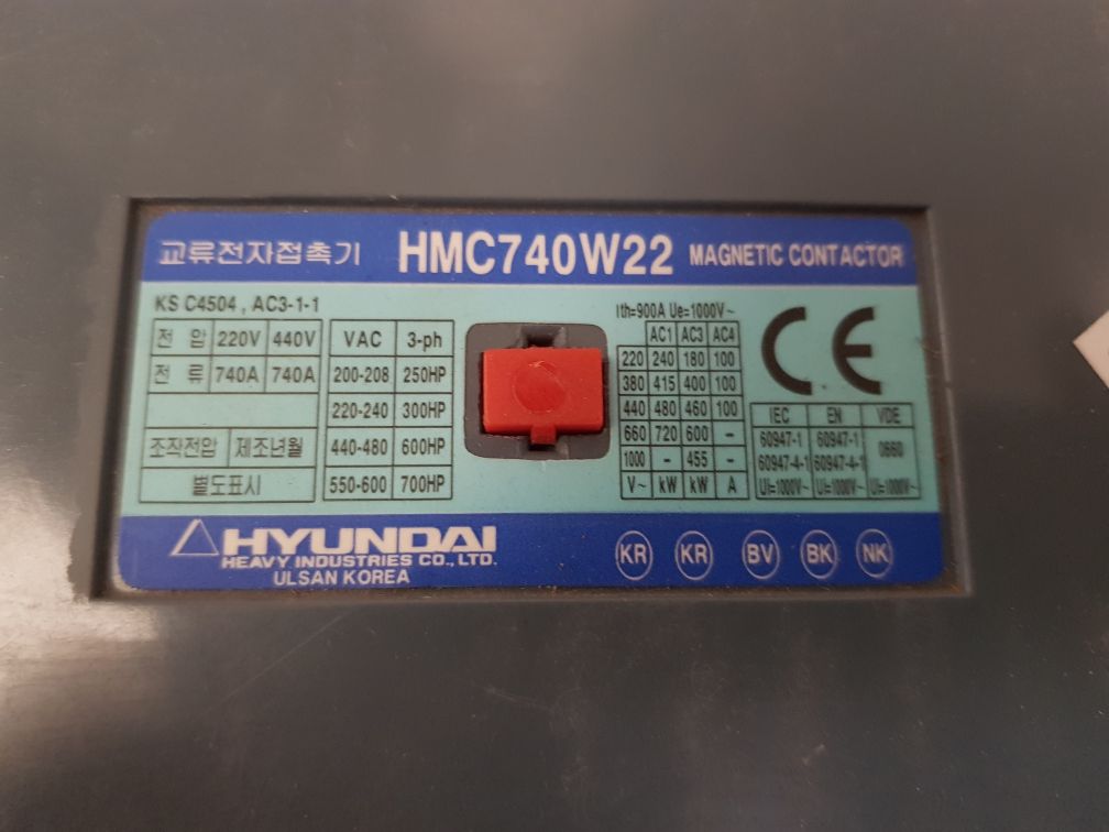 Hyundai hmc740w22 magnetic contactor