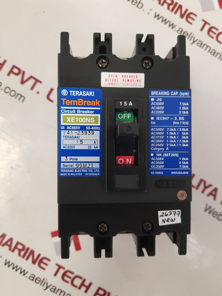 Terasaki xe100ns circuit breaker 15 a