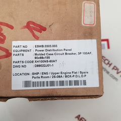 Terasaki electric xh100ns circuit breaker 60a