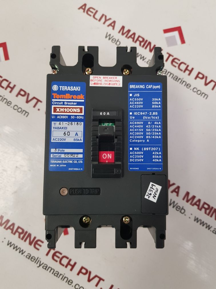 Terasaki electric xh100ns circuit breaker 60a