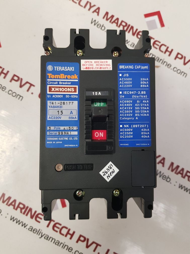 Terasaki xh100ns circuit breaker 15a