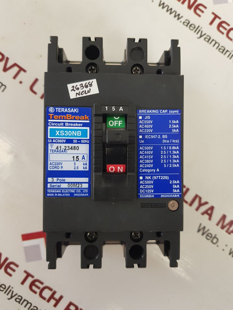 Terasaki xs30nb circuit breaker 15a