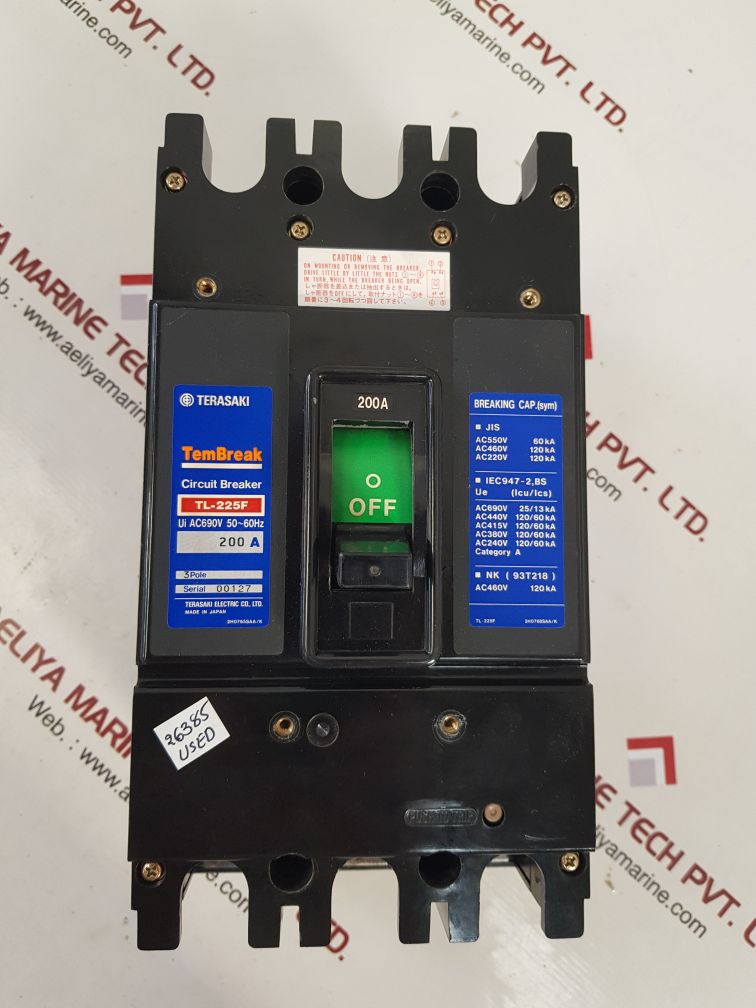 Terasaki tl-225f circuit breaker 200a Used