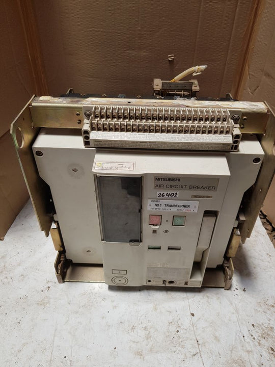 Mitsubishi ae3200-ss low voltage air circuit breaker 3200/2493 a