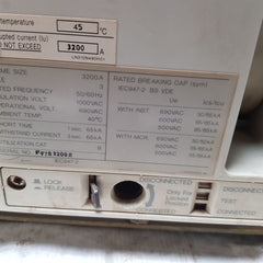 Mitsubishi ae3200-ss low voltage air circuit breaker 3200/2493 a