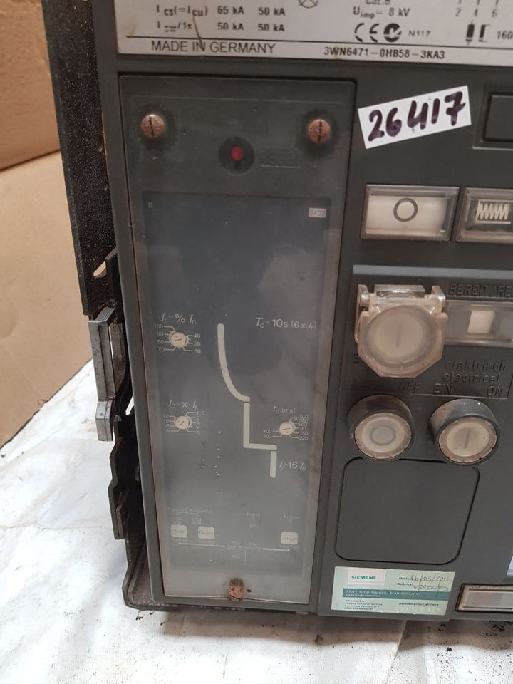 Siemens 3wn6471-0hb58-3ka3 circuit breaker