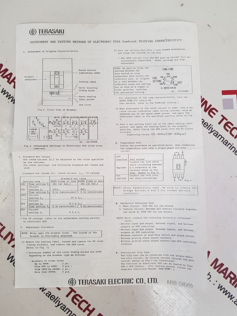 Terasaki tl-1200ne circuit breaker