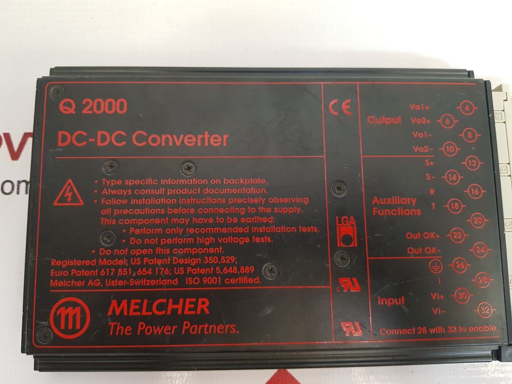 Melcher q 2000 dc-dc converter used
