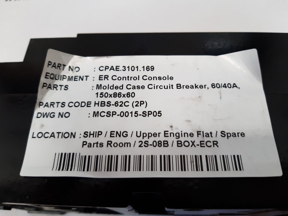 Hyundai hbs-62 molded case circuit breaker 40a
