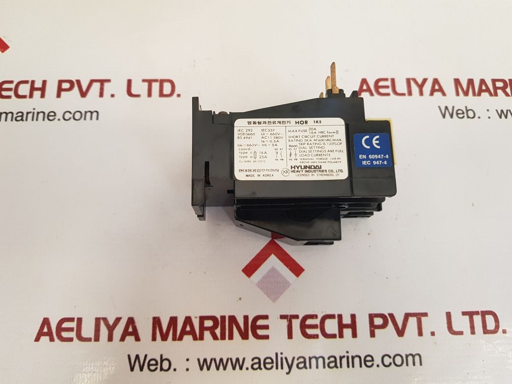 Hyundai hor 1k5 thermal overload relay new
