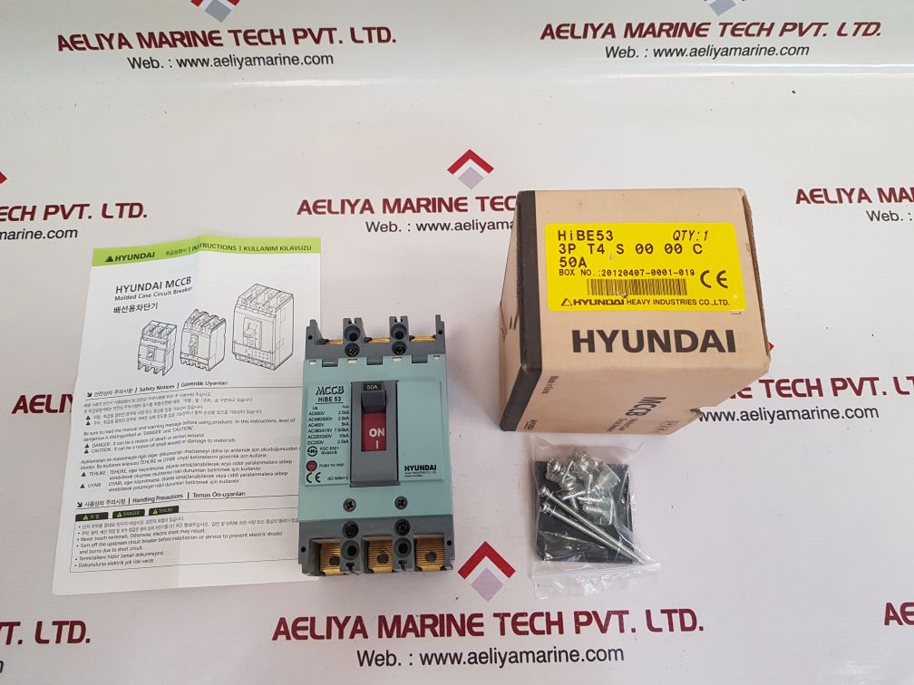 Hyundai hibe 53 molded case circuit breaker 50a
