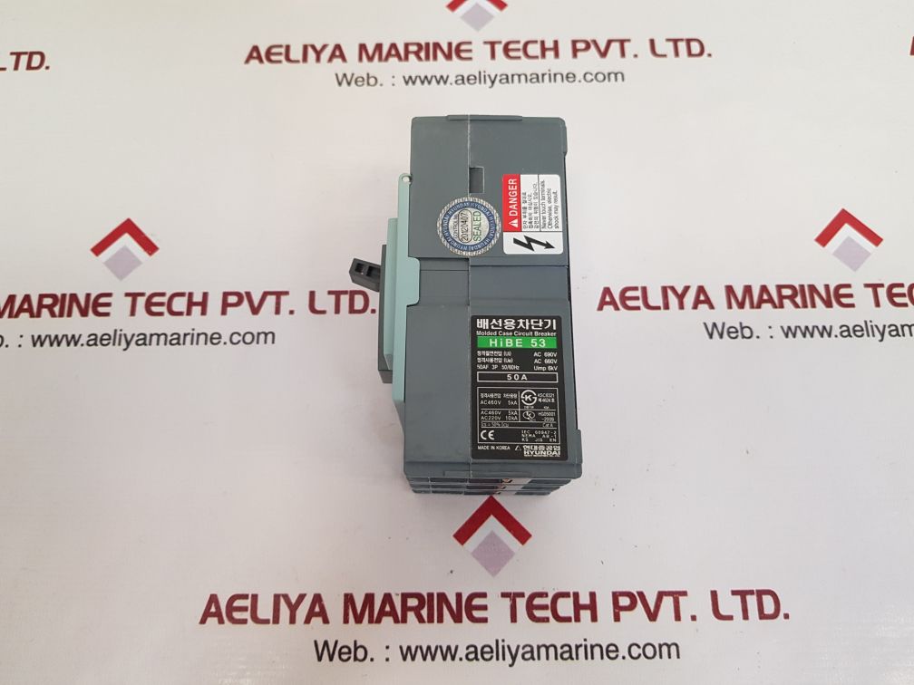 Hyundai hibe 53 molded case circuit breaker 50a
