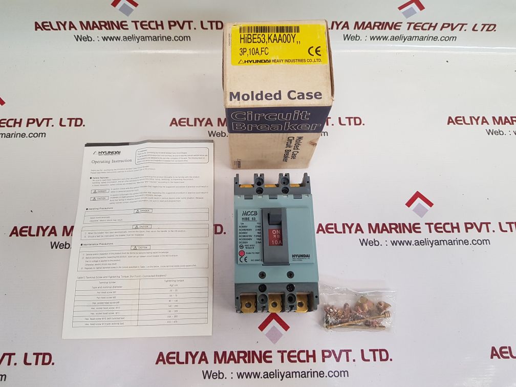 Hyundai hibe 53 molded case circuit breaker 10a
