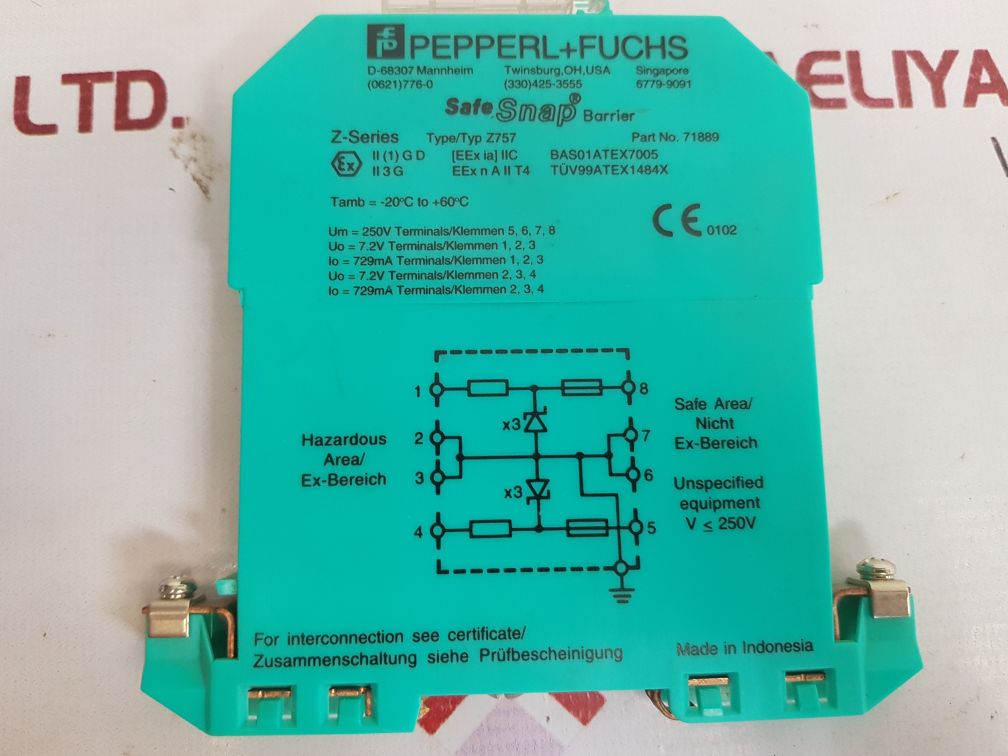 Pepperl+fuchs z757 z-series safe snap barrier 71889 new
