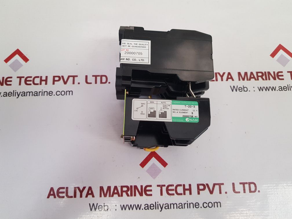 Anam pak-20at3 thermal overload relay 100-110v 60hz
