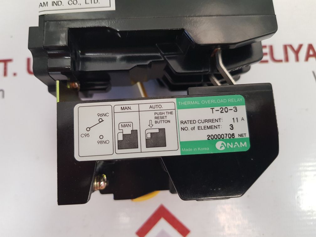 Anam pak-20at3 thermal overload relay 100-110v 60hz
