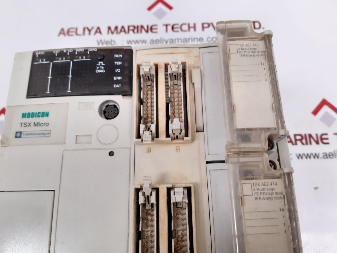 Telemecanique modicon tsx micro tsx3710001 module with tsx aez 414