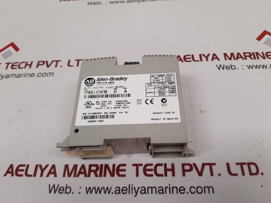 Allen-bradley 1762-ow16 Micro Logix Relay Output Module Ser B Rev A
