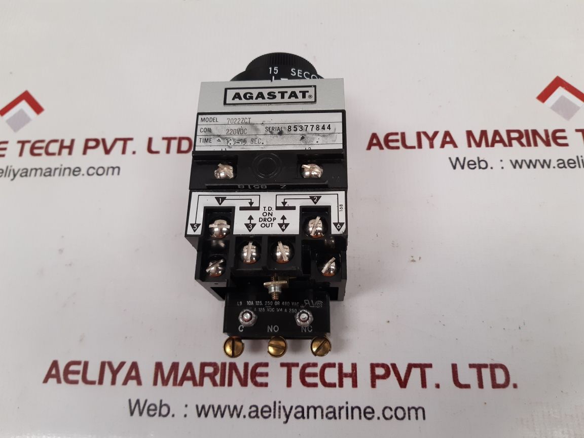 Agastat 7022zct timing relay 1.5-15 sec. NEW 