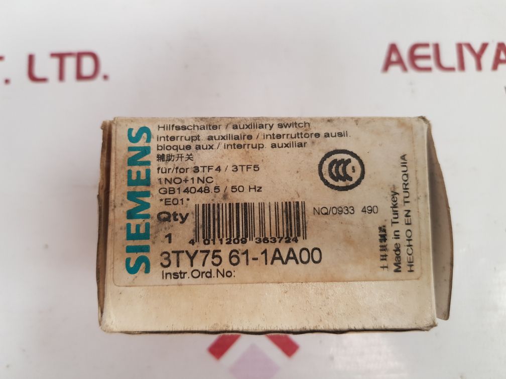 Siemens 3Ty7561-1Aa00 Auxiliary Switch