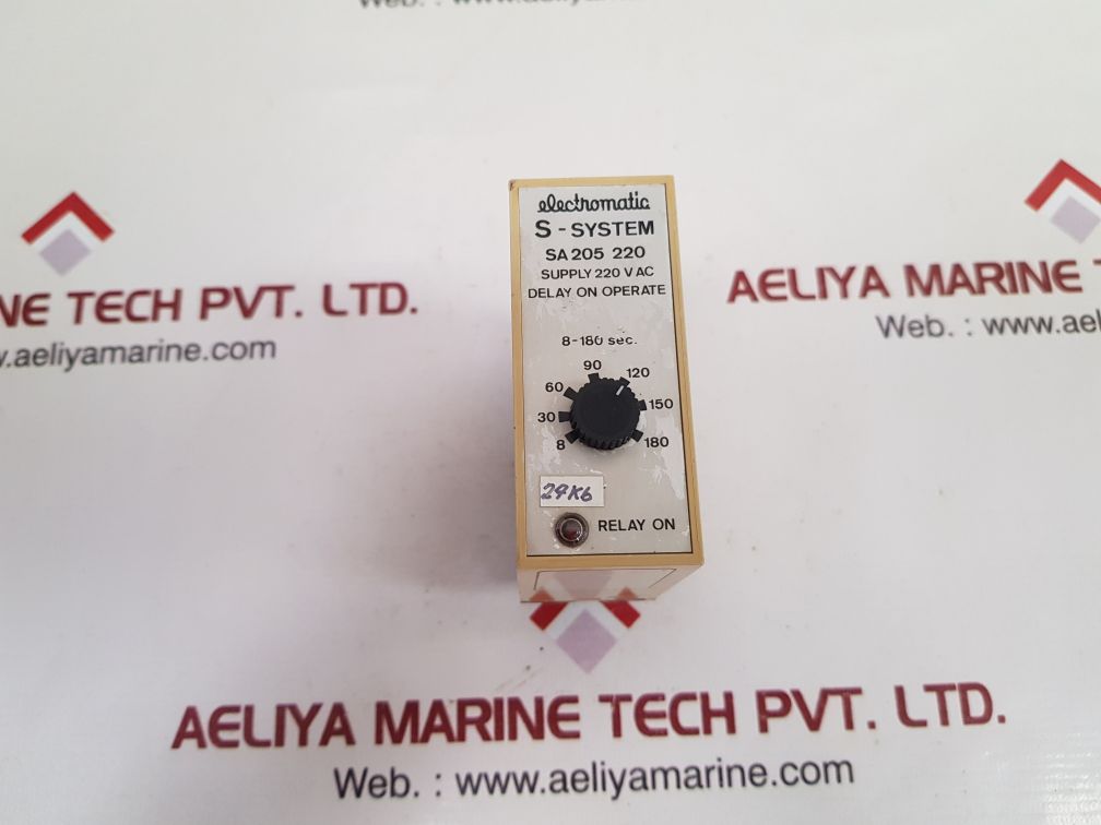 Electromatic sa 205 220 delay on operate 8 to 180 sec